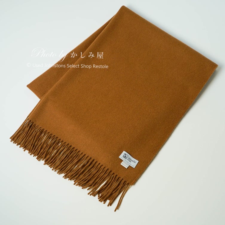 ユナイテッドアローズ取扱い・ジョンストンズ ・カシミヤ大判ストール Toffee Brown