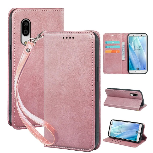 対応 AQUOS sense 3 / sense3lite/sense3 basic 用の ケース 手帳型 ライトローズゴールド XNWSEN3PG