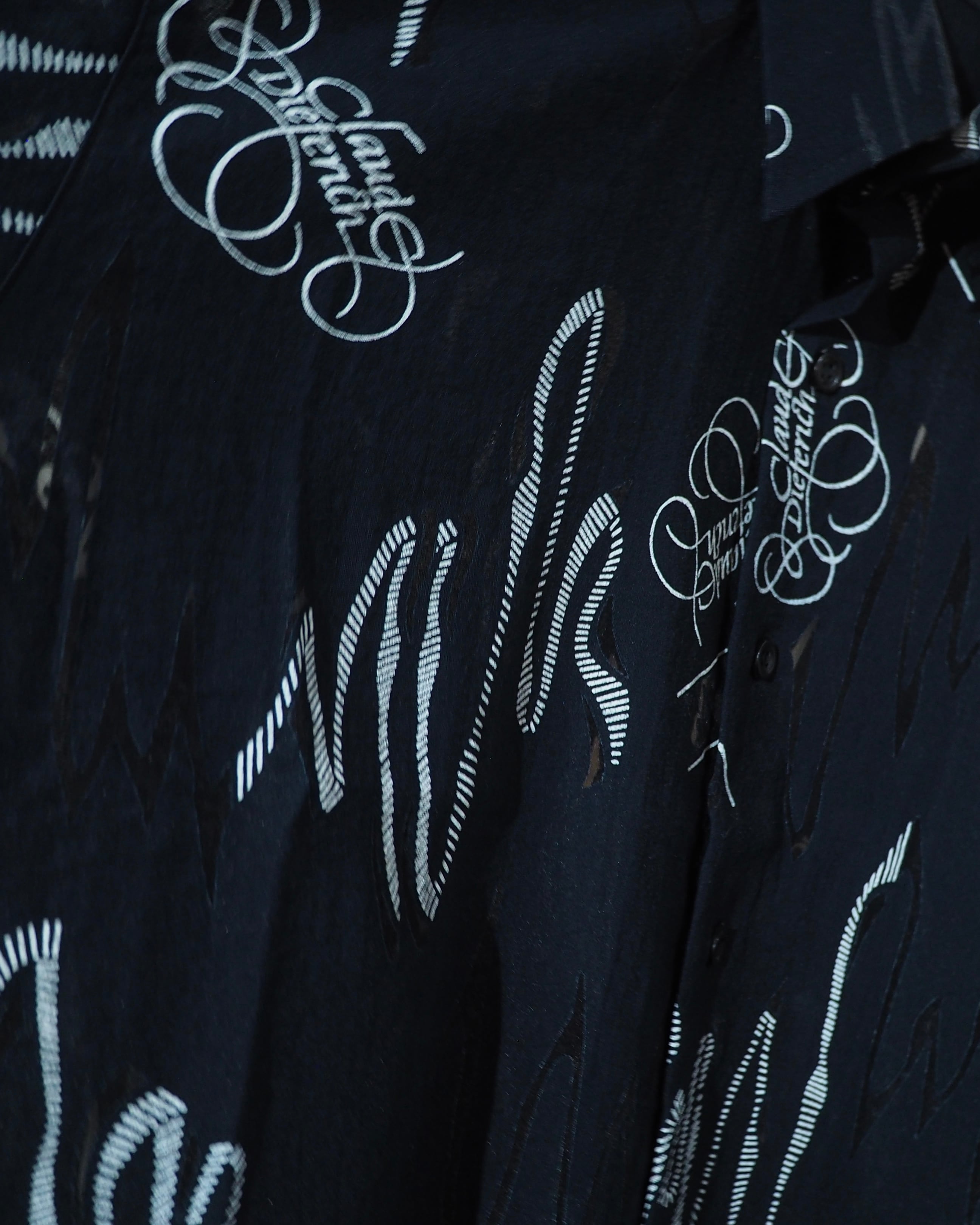 Black Graffiti Art × Semi Transparent Design vintage SS shirt