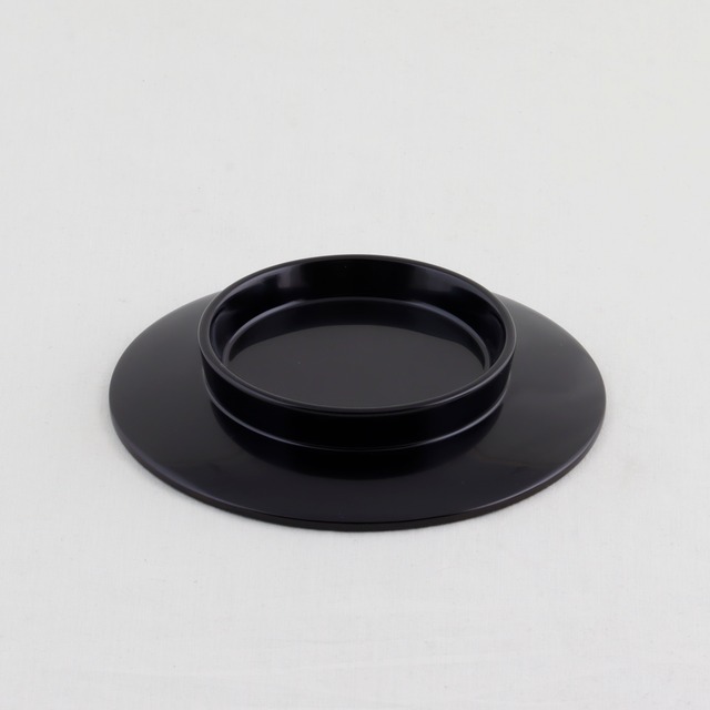 1604  輪島塗　茶托／高台形／黒塗／唐子蒔絵／五枚組