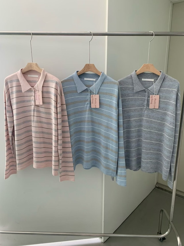 (予約) pretty young thing / Friend collar knit 3color