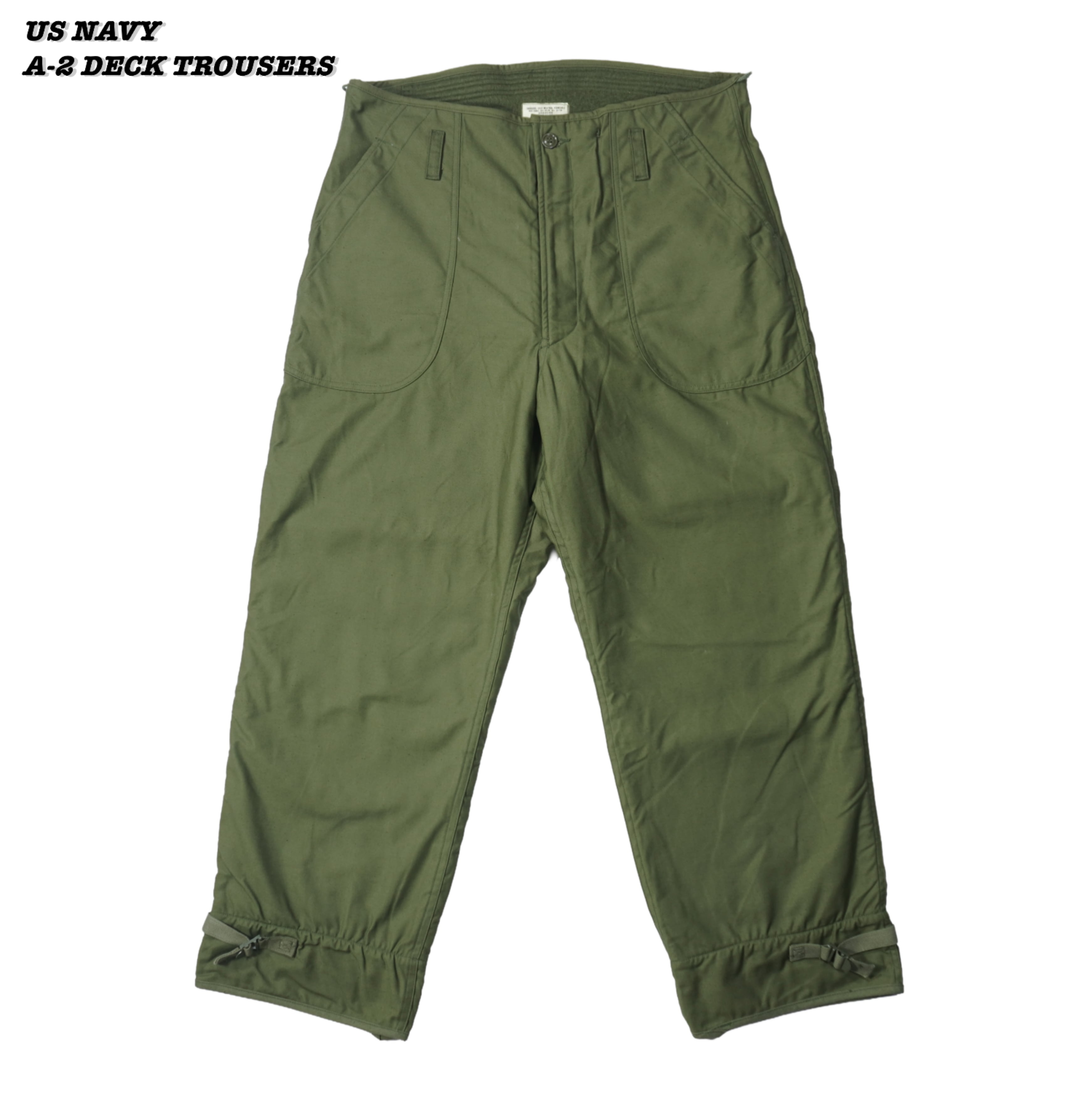 US NAVY A-2 DECK TROUSERS LARGE MIL25040 | Loki Vintage&Used