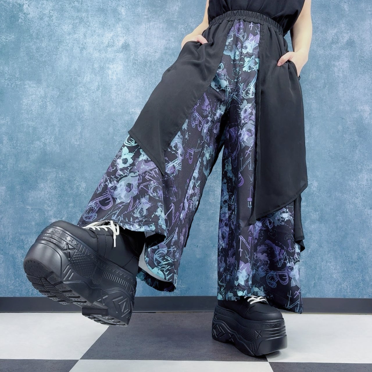 DARK ROSE FLAP WIDE PANTS | NIER CLOTHING