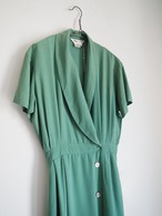 Vintage 100% silk shawl collar one piece