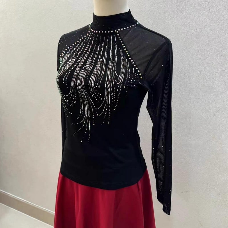 ラインストーン・シアーメッシュダンストップス ds0951