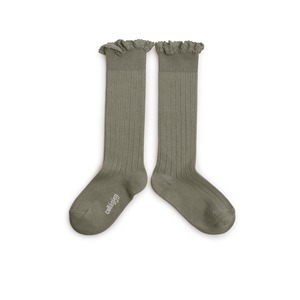 Collegien / Joséphine Lace-Trim Ribbed Knee-high Socks - Sauge