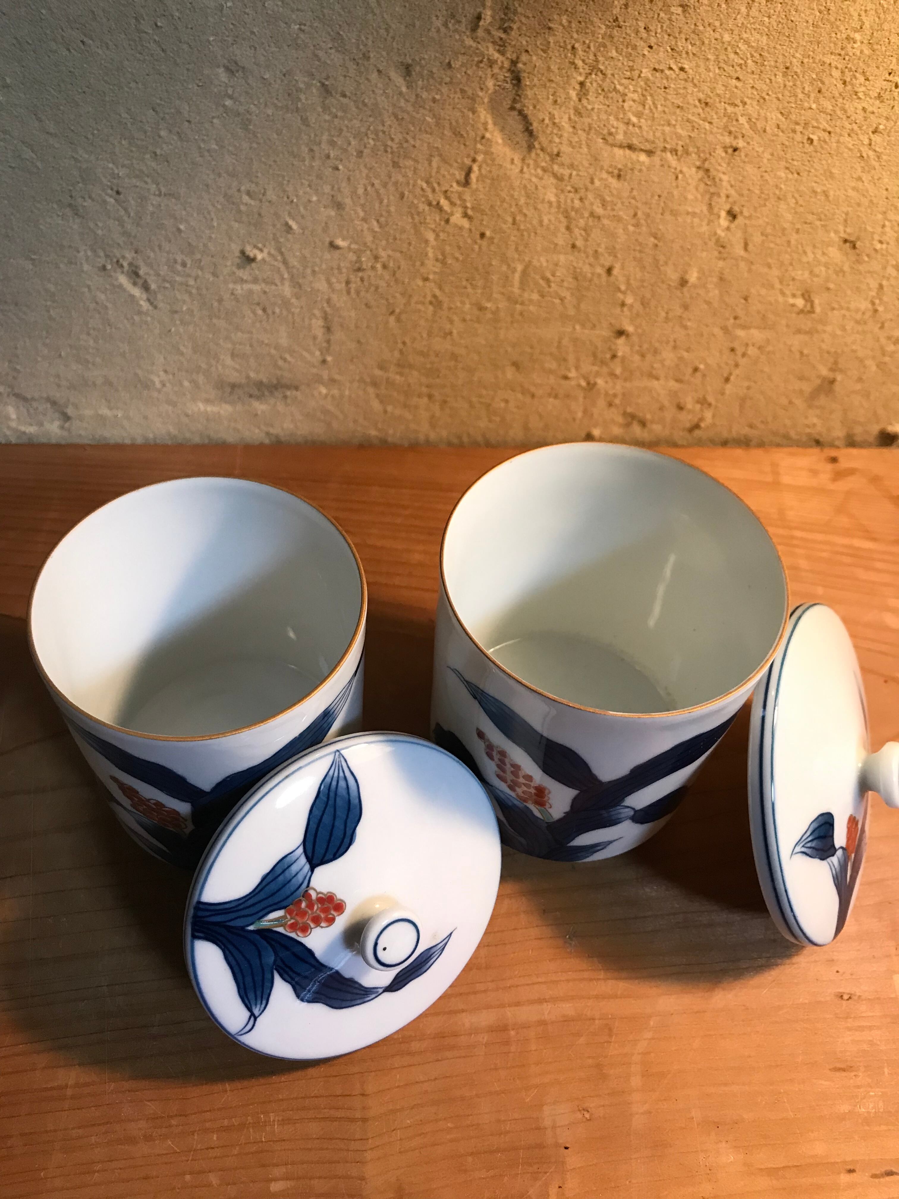 有田焼 華山萬右衛門 錦山茶花 酒器セット 染錦花唐草 酒器