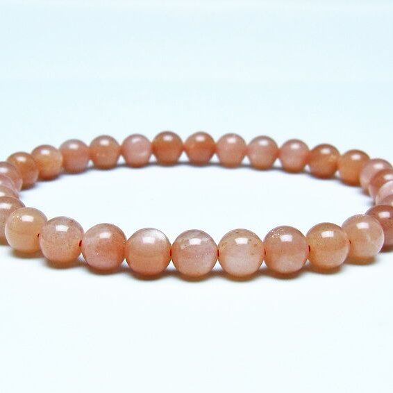オレンジムーンストーン ブレスレット 6mm 一点物 メール便可 [M便 1/10] 111-48544