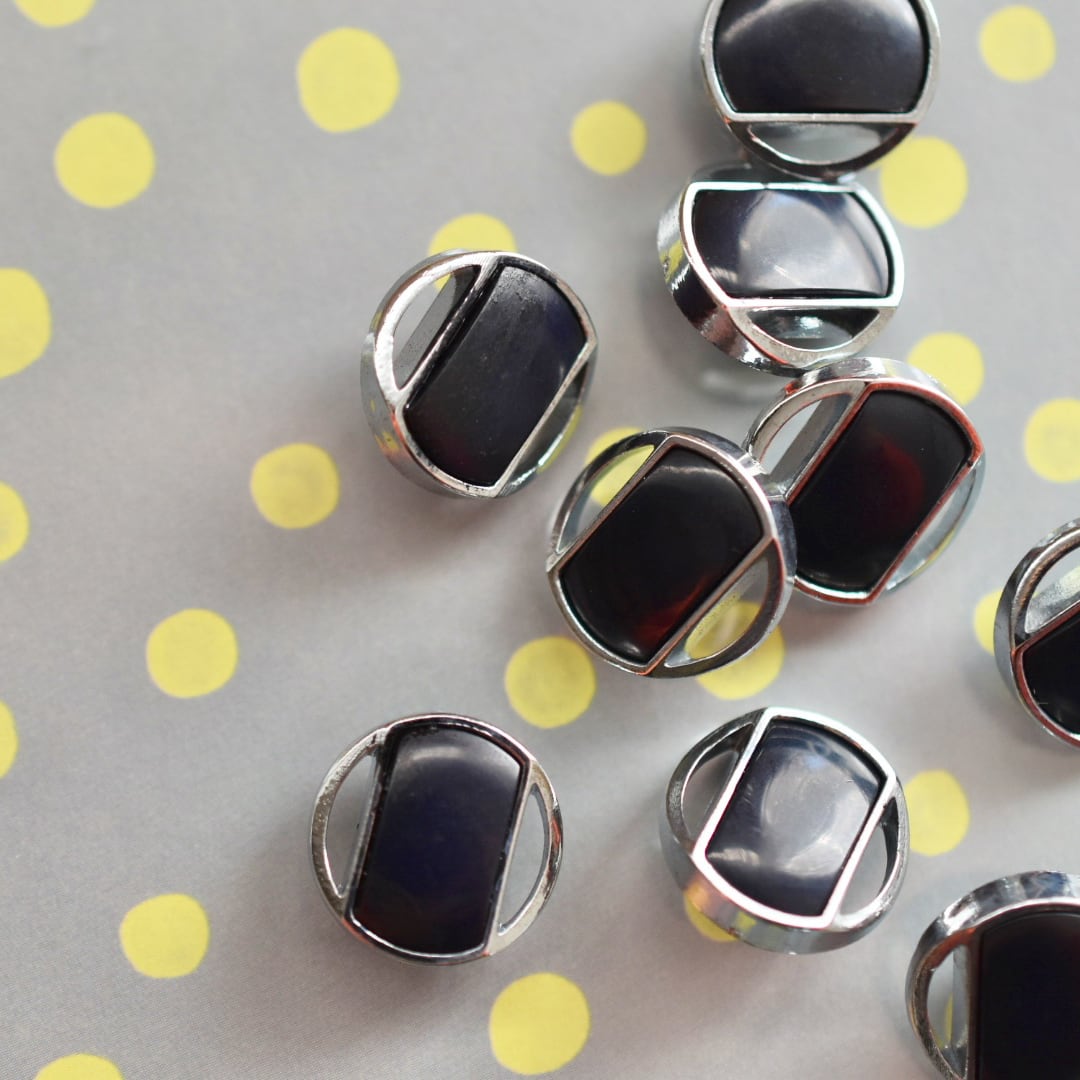 ディープネイビータイル調×シルバーフレーム 15㎜