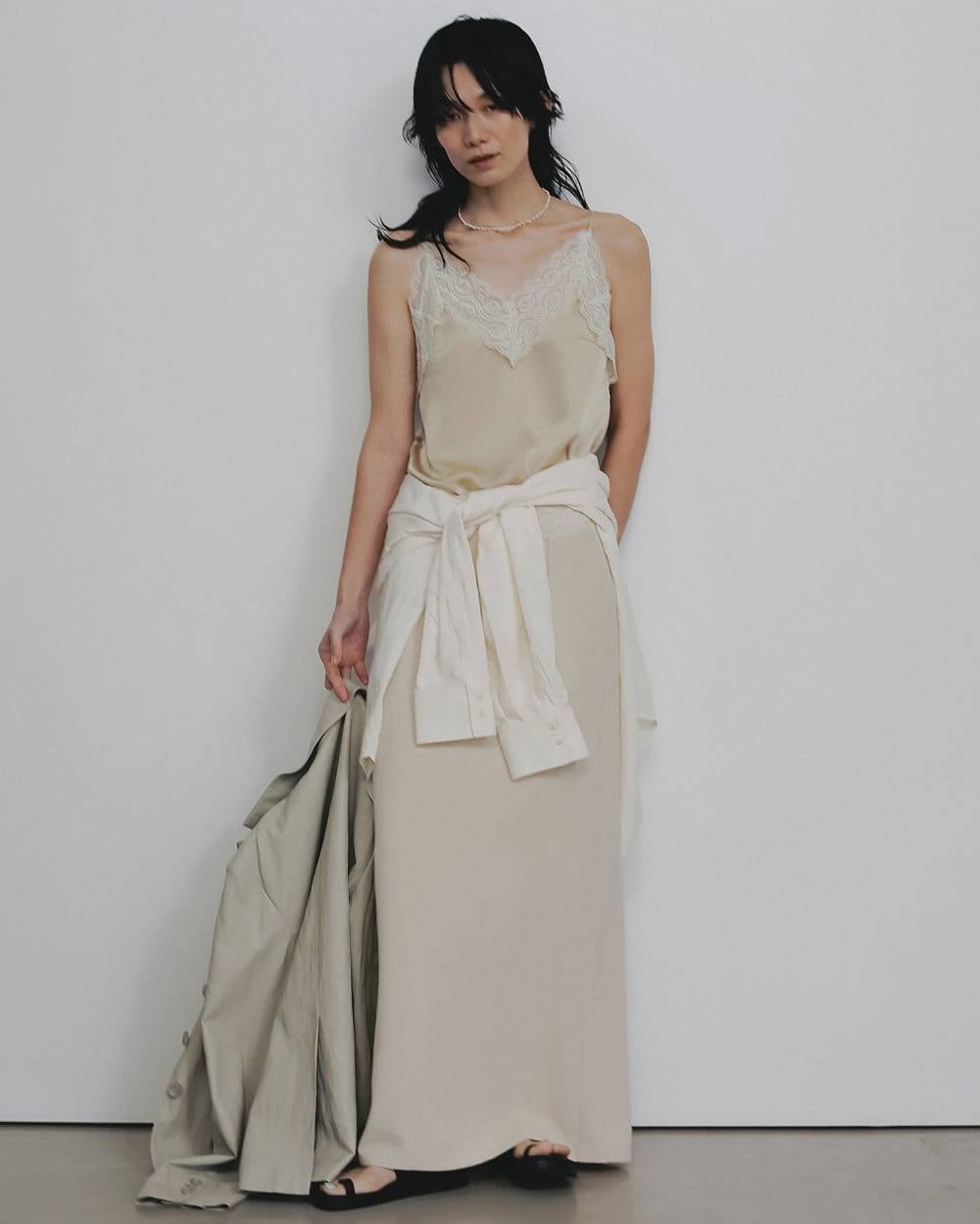 anuke 】Satin Lace Camisole | valance 福井｜レディース セレクト