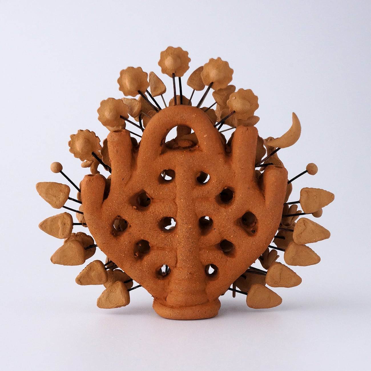 ストア メキシコ民藝 生命の樹 ツリーオブライフ 燭台 オレンジ