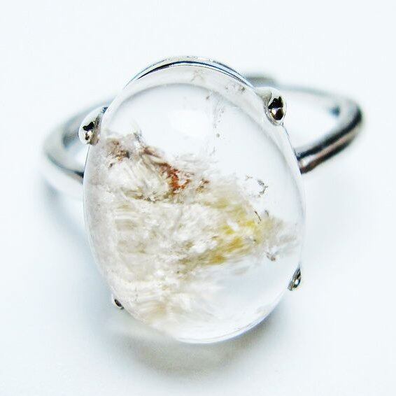 ガーデンクォーツ 指輪 ガーデン水晶 リング フリーサイズ 15号 一点物 メール便可 [M便 1/20] 115-6875