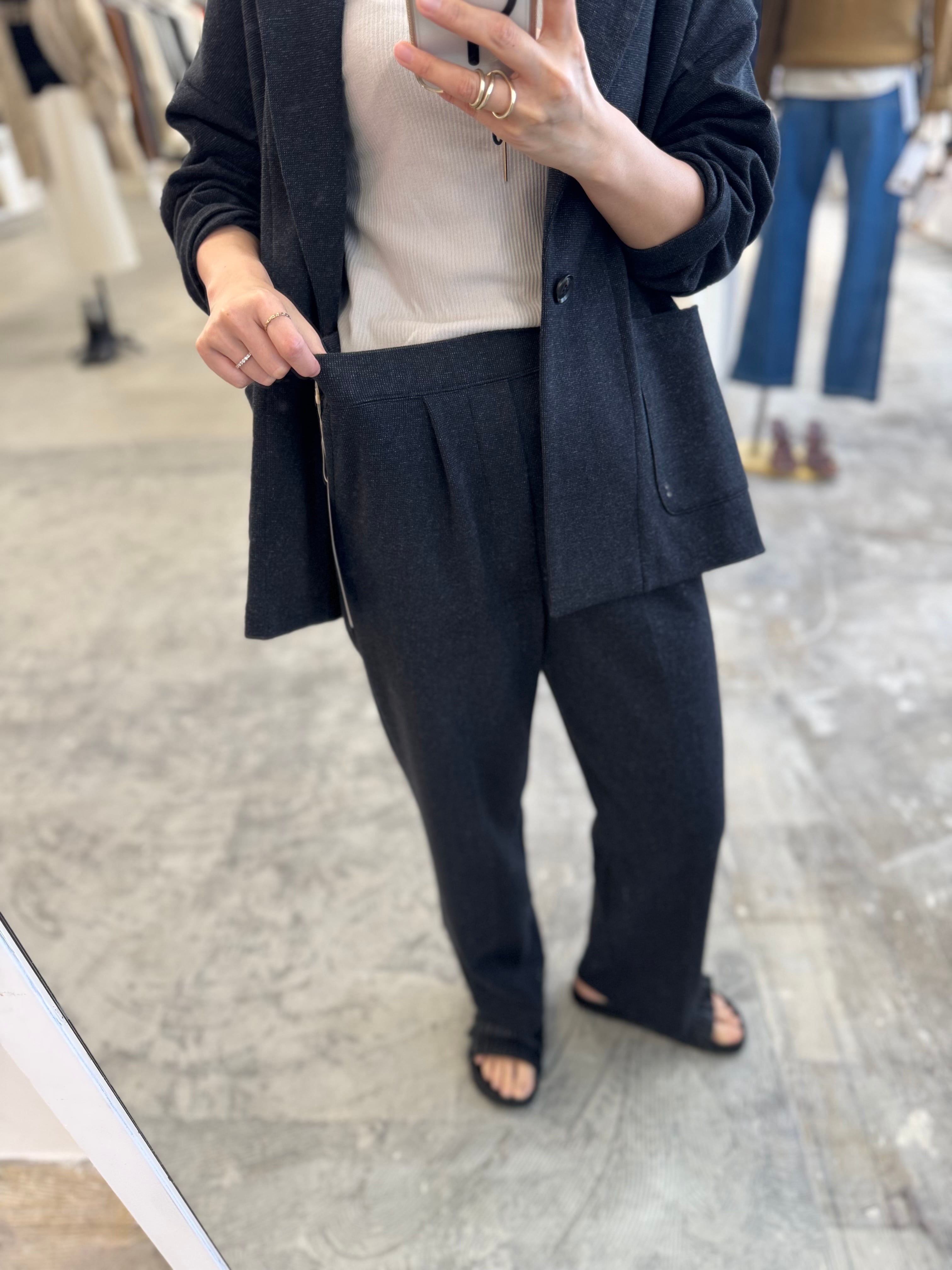 【LEMELANGE】ウールコットンパンツ　セットアップ可