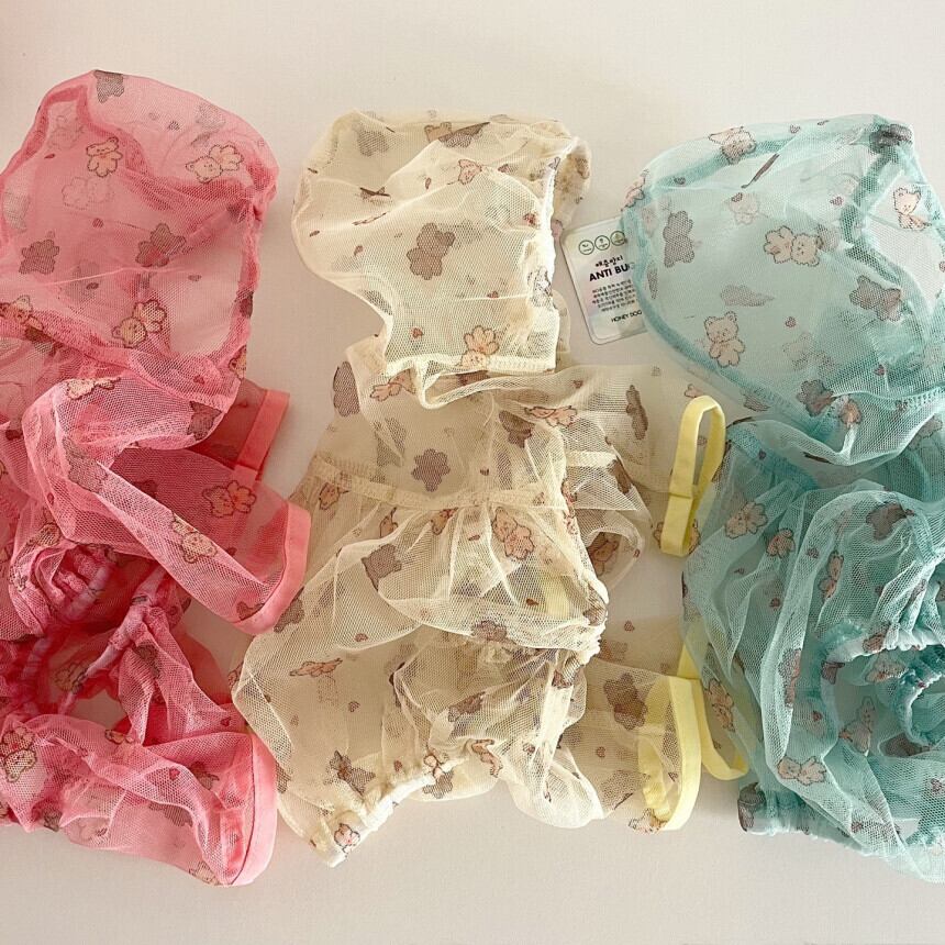 《予約》PP0051 くまちゃんシースルー防虫オールインワン