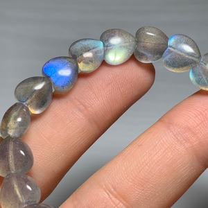 no3.シラーが美しい☆ハート・ラブラドライト ブレスレット