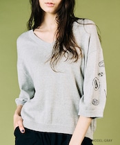 VネックグリッターTOPS (GRAY) CQ-49025