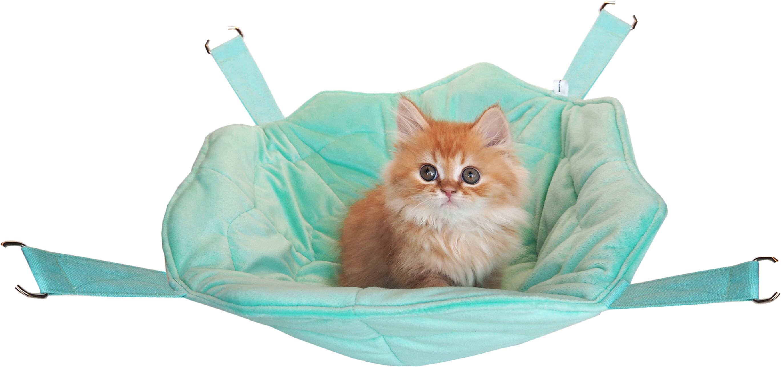 【猫ちゃん用】ふんわりにゃんこのバスケット　クリーム/グリーン/パープル