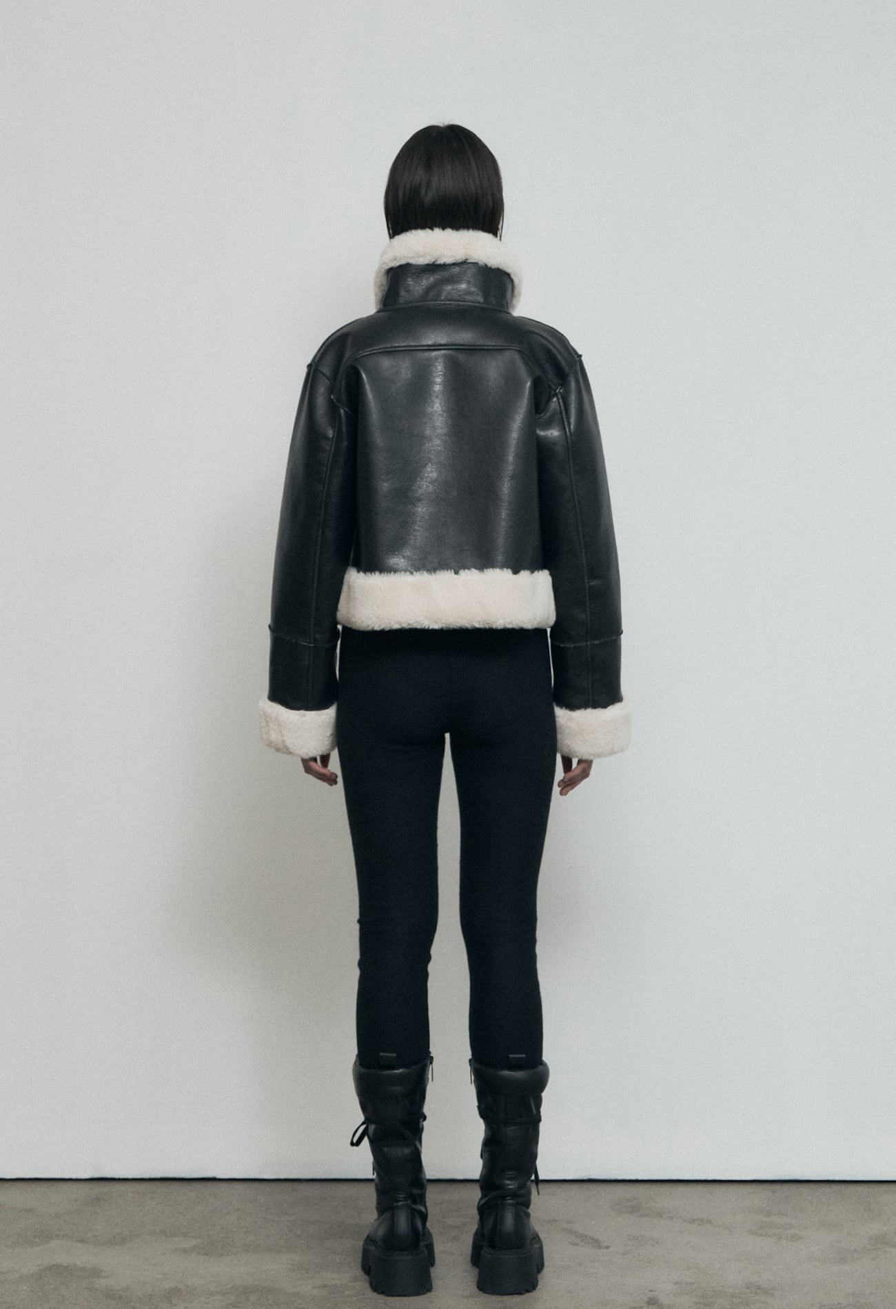BOHEMIAN SEOUL] SLIM FIT SHEARLING JACKET, BLACK 正規品 韓国