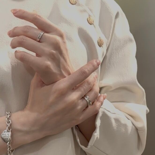 TIFFANY&CO】 【17号 】2724 細T&CO ナローシルバー925ヴィンテージ