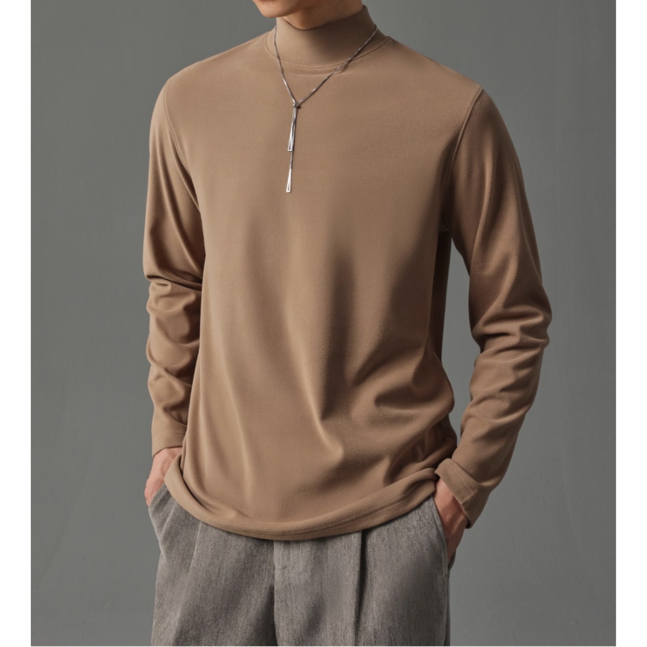 モックネック 長袖カットソー af0421