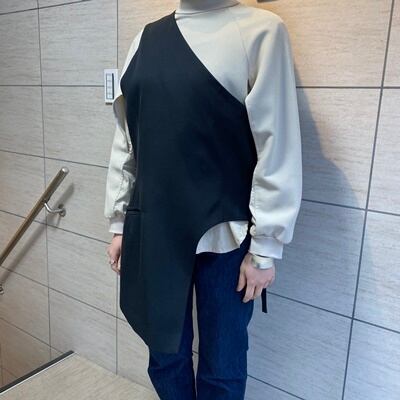Ujoh ウジョー ワンショルダーベスト U7 V01 501 ブラック 表参道t02 レディース 中古 ブランド古着brooch