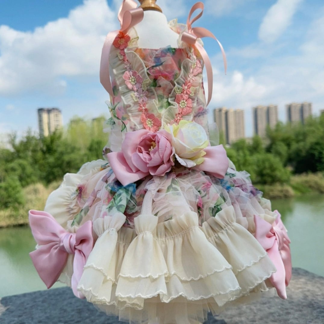 バッグリボンフラワードレス 00199