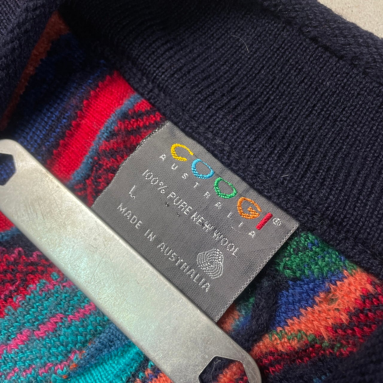 90年代 オーストラリア製 COOGI クージー ウール 3Dニット 