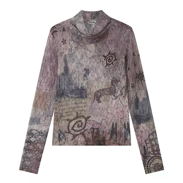 [PHYS] Wandering Diary lace skin tone Top