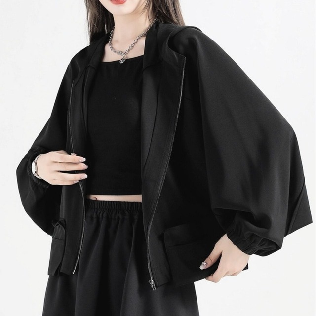 Draped hoodie jacket C0781