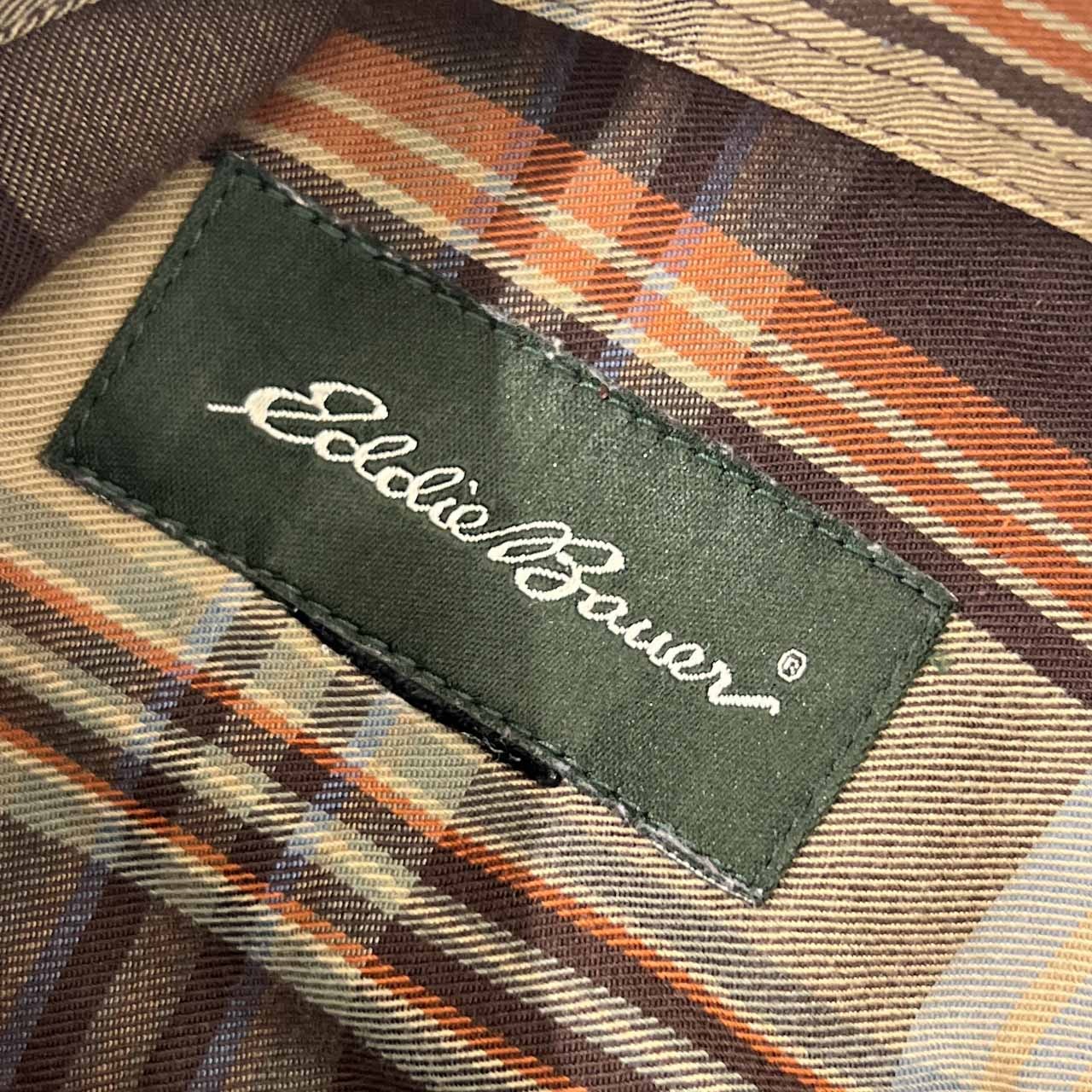 Eddie Bauer エディーバウアー チェック BD ボタンダウン 長袖シャツ/ベージュ系 メンズ アウトドア