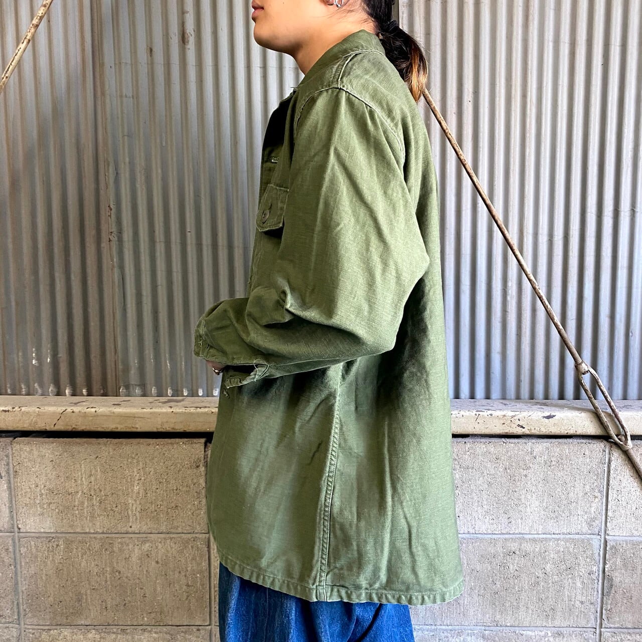 60年代 U.S.ARMY 米軍実品 2ndタイプ ユーティリティシャツ 16 1/2×34