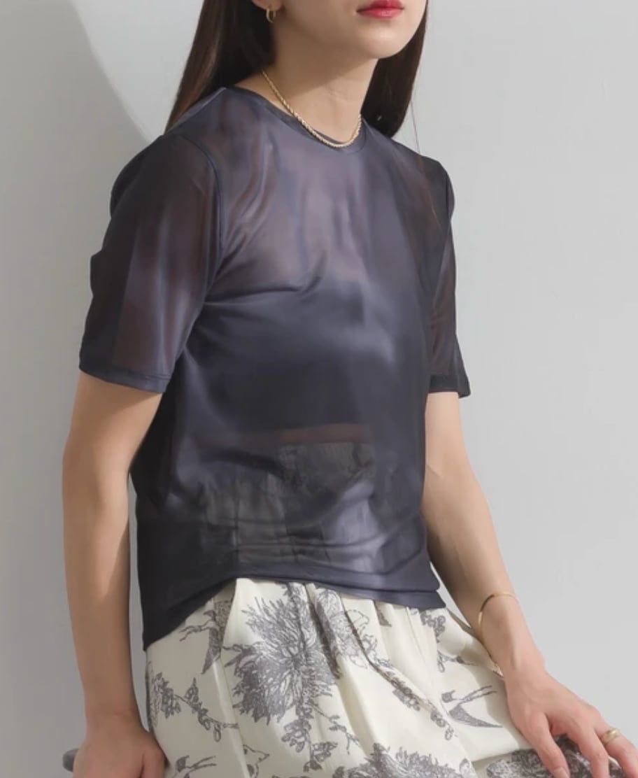 ナンバーミーTOKYO" SHEER TIE-DYE S/S TEE"BLACK