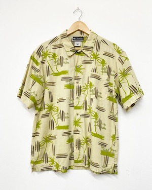 90-00sColumbia Cotton Slab Aloha Shirt/L