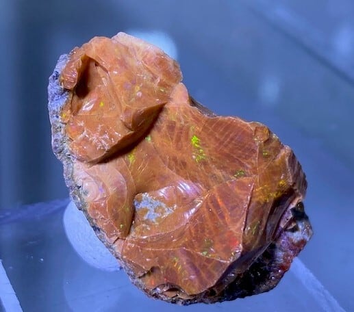 オレンジファイヤーオパール原石エチオピア セミンショワ メゾゾ産