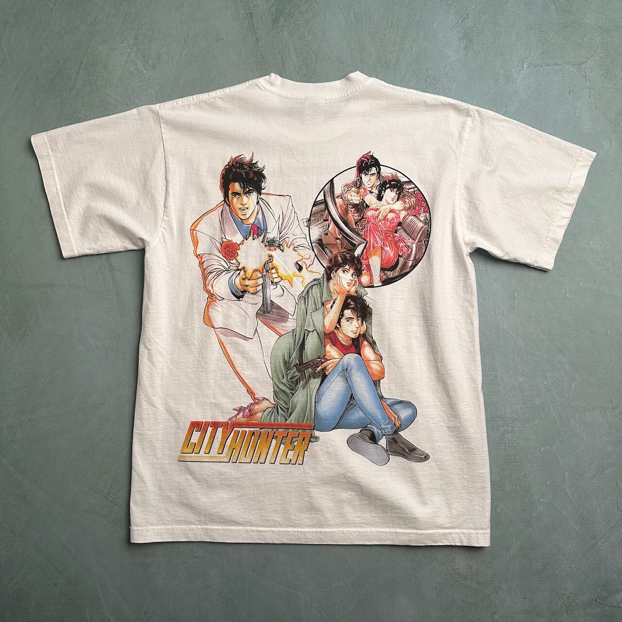 レア商品！　ＴＶアニメ企画　シティーハンター2 Tシャツ (FREE SIZE) CityHunter シティーハンター 両面プリント アニメTシャツ 白 | RUFFY