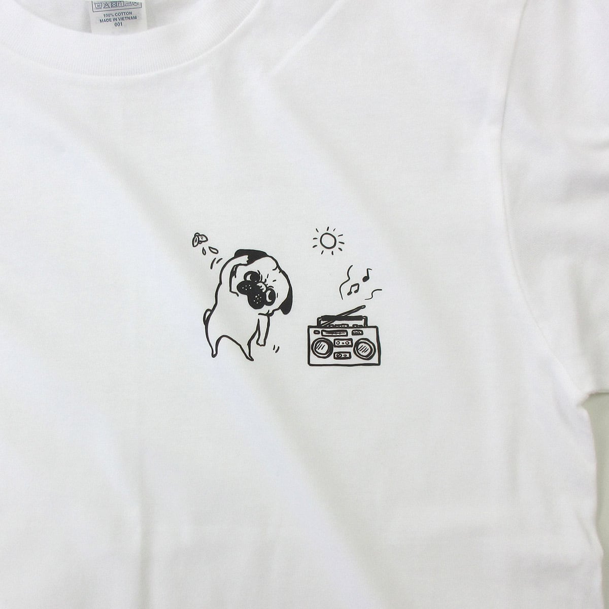 ラジオ体操 パグ Tシャツ dog60 犬 ブヒ パグ 好き 服 ゆるい イラスト