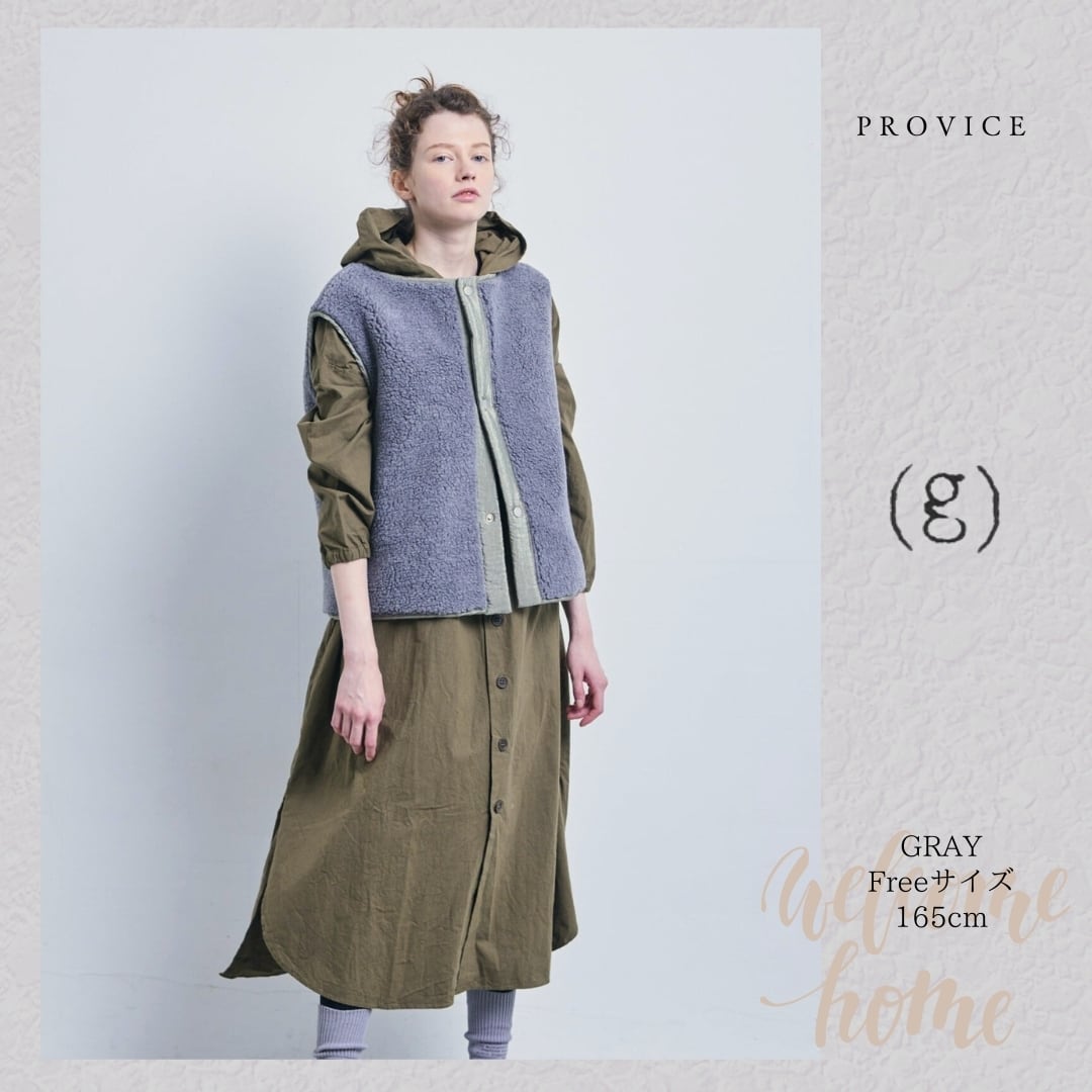 g655」(g)グラム服/カストロボアベスト/ CASTRO BOA VEST/ボアジレ