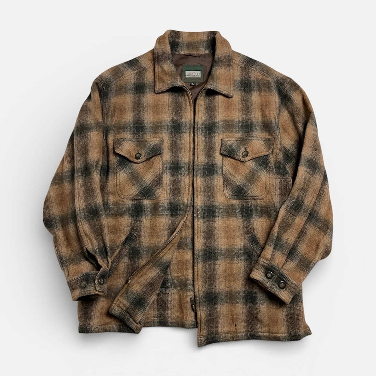 80's~90's UNIQLO Ombre Plaid Wool Jacket 80年代 90年代 ユニクロ