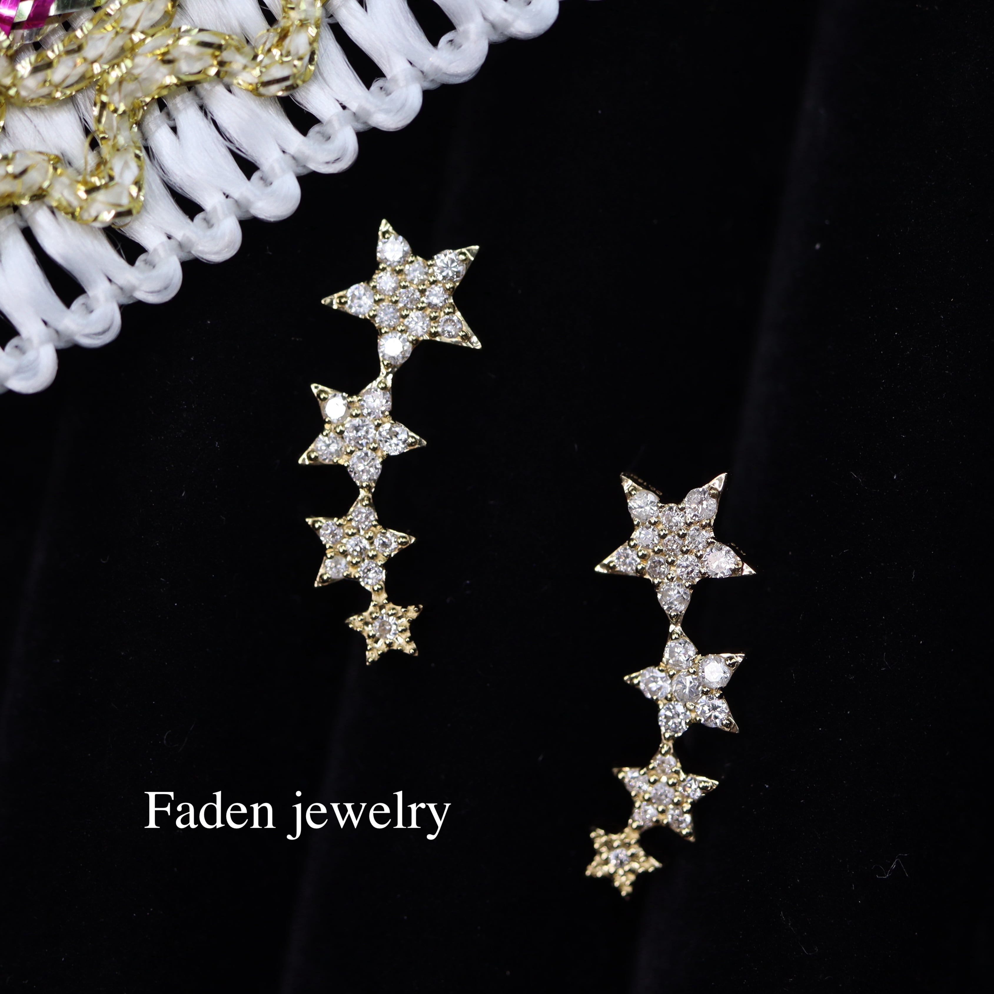 K18YG ダイヤモンドピアス《ミーティア》D0.36ct | FADEN JEWELRY