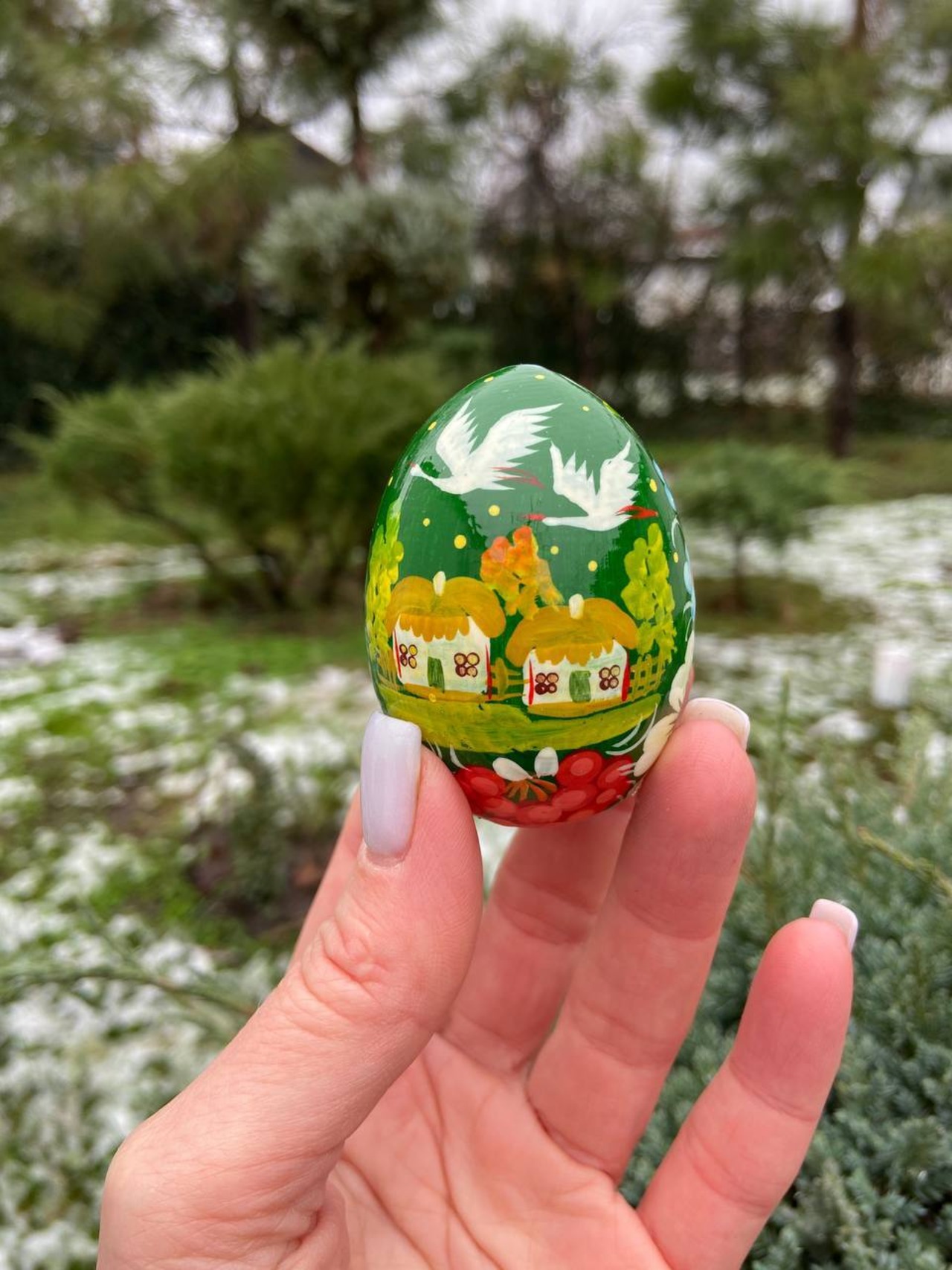 ペトリキウカ塗りのイースター・エッグ 7cm　ホメンコ作 - 3