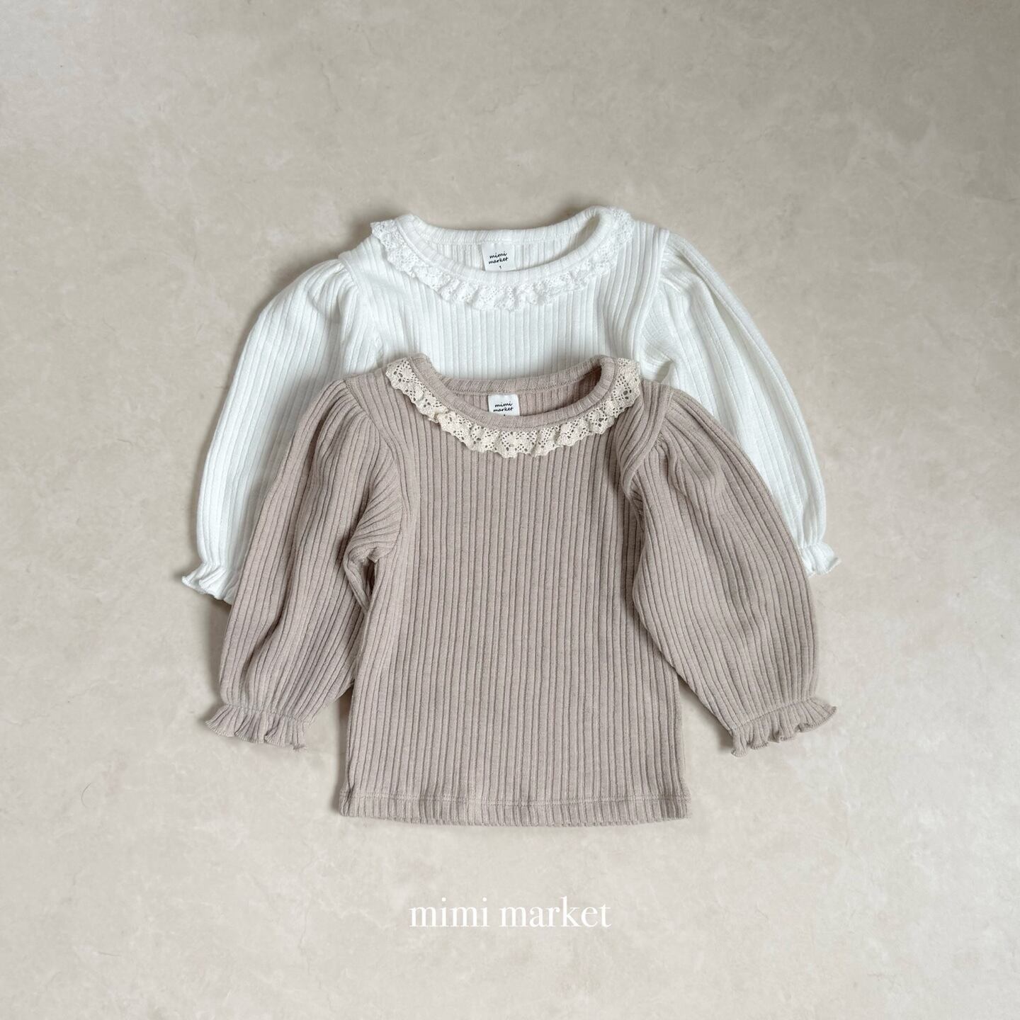 【予約】mimi market Torchon lace collar puff blouse