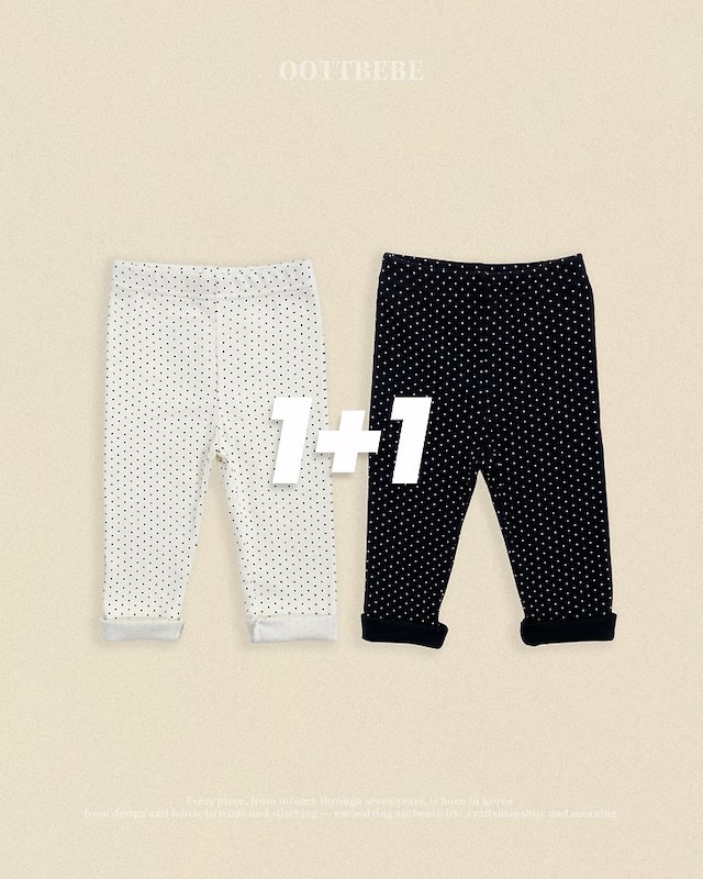 【取寄】oottbebe|dot leggings 1+1|ドットレギンス1+1|XS-XL|kids|26 autumn