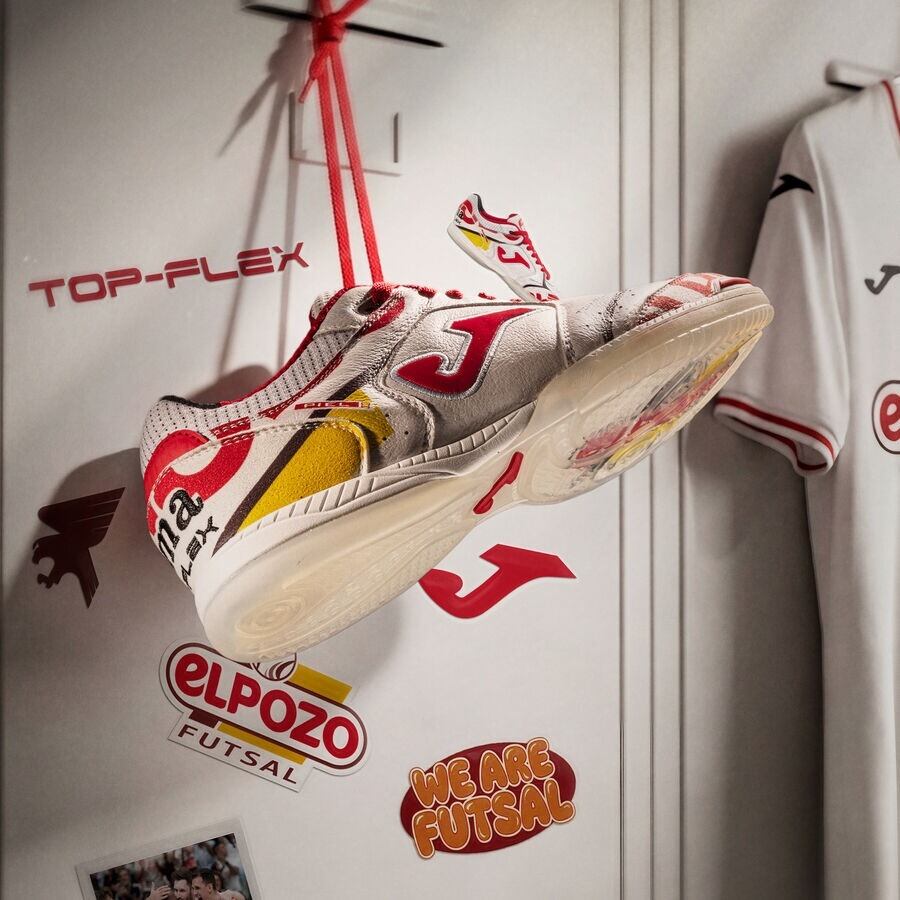 シューズ joma / TOP FLEX 2662 ELPOZO (23cm) joma / TOP FLEX 2662 ELPOZO WHITE RED INDOOR【SPECIAL EDITION