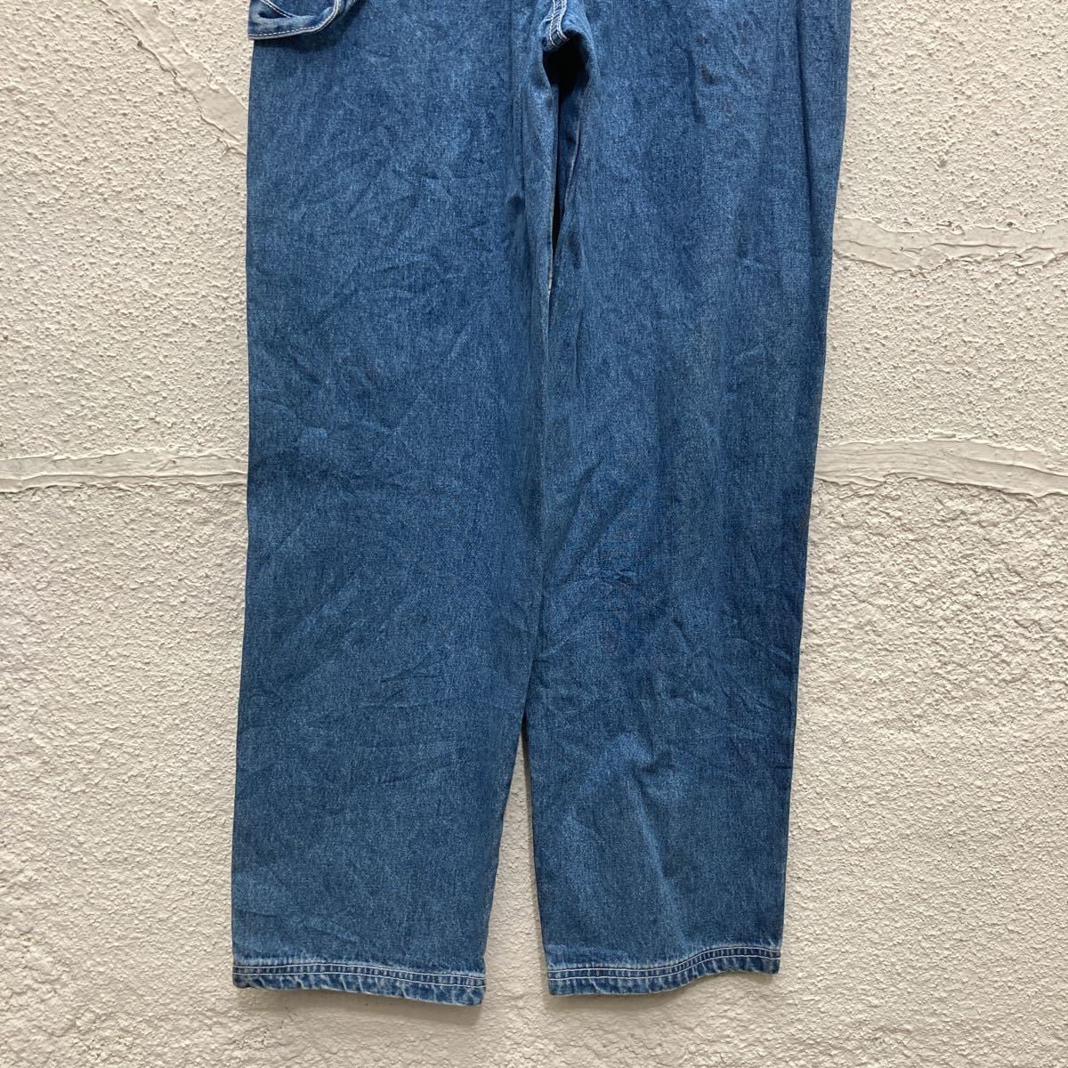 REVOLT デニム オーバーオール レディース L ブルー プリント