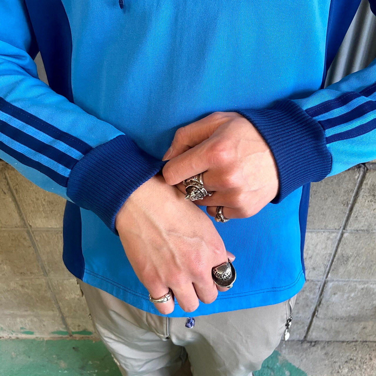70年代 ユーゴスラビア製 adidas アディダス ハイネック ハーフジップ 