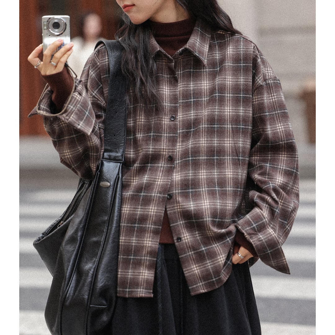 loose fit check shirt