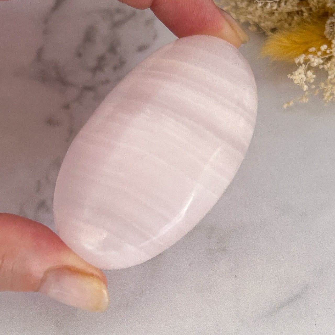 ピンクカルサイト パームストーンA