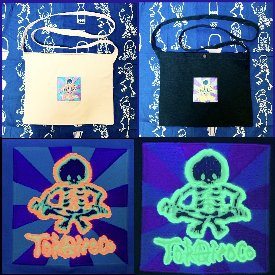 蓄光刺繍 x サコッシュバッグ-胡座髑髏- | TORANOCO
