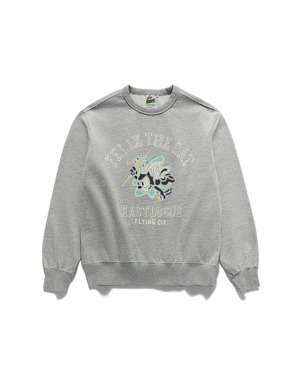 [EASTLOGUE] FLYING LIGHTNING FELIX FLOCKING SWEAT SHIRT / MELANGE GREY 正規品 韓国ブランド 韓国ファッション 韓国代行 イーストローグ 日本 店舗
