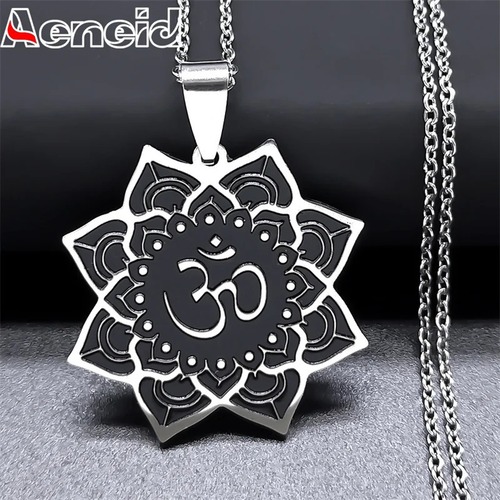 ペンダント ネックレス  花 フラワー ステンレス スイレン シルバー プラント ハス 植物 レディース メンズ OM ロータス